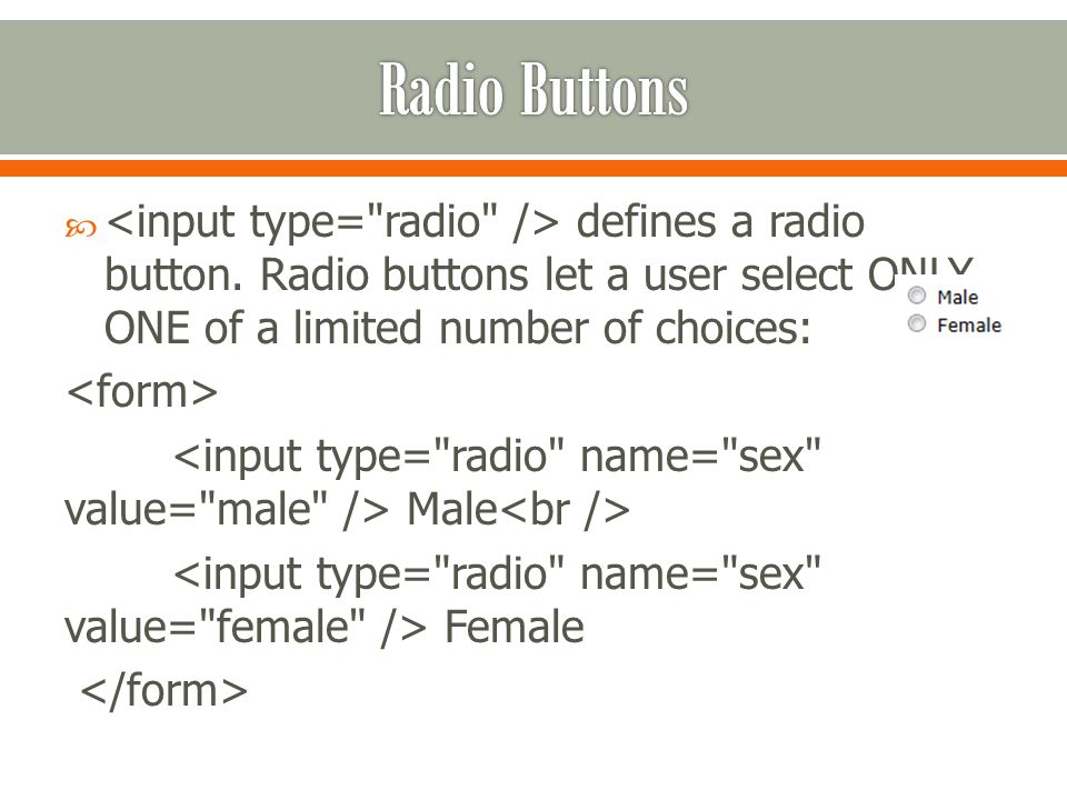  defines a radio button.