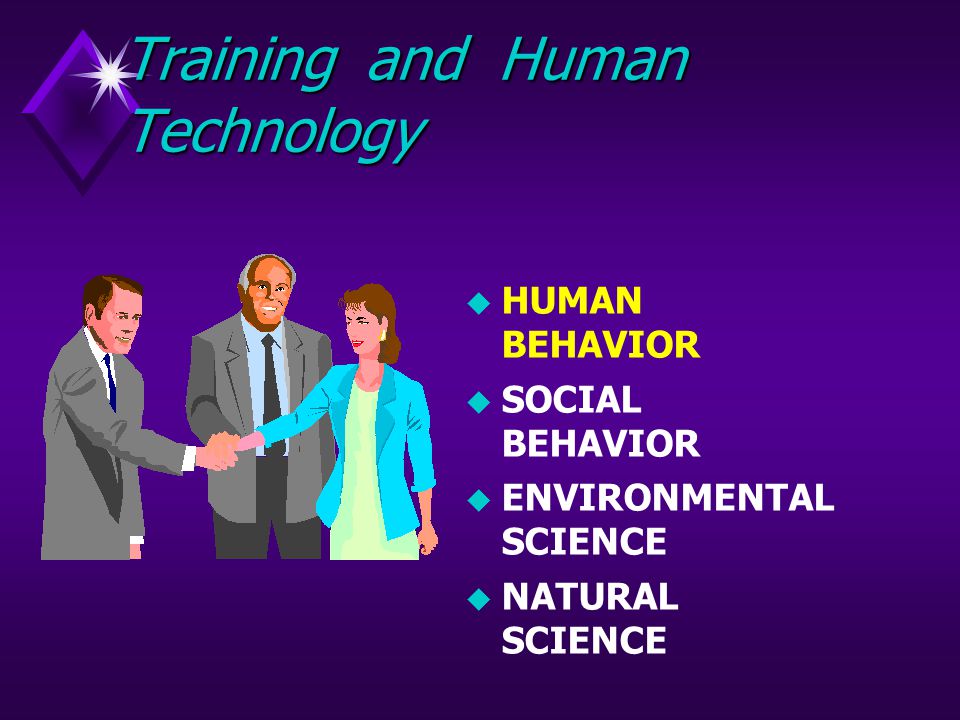 Training and Human Technology  HUMAN BEHAVIOR  SOCIAL BEHAVIOR  ENVIRONMENTAL SCIENCE  NATURAL SCIENCE
