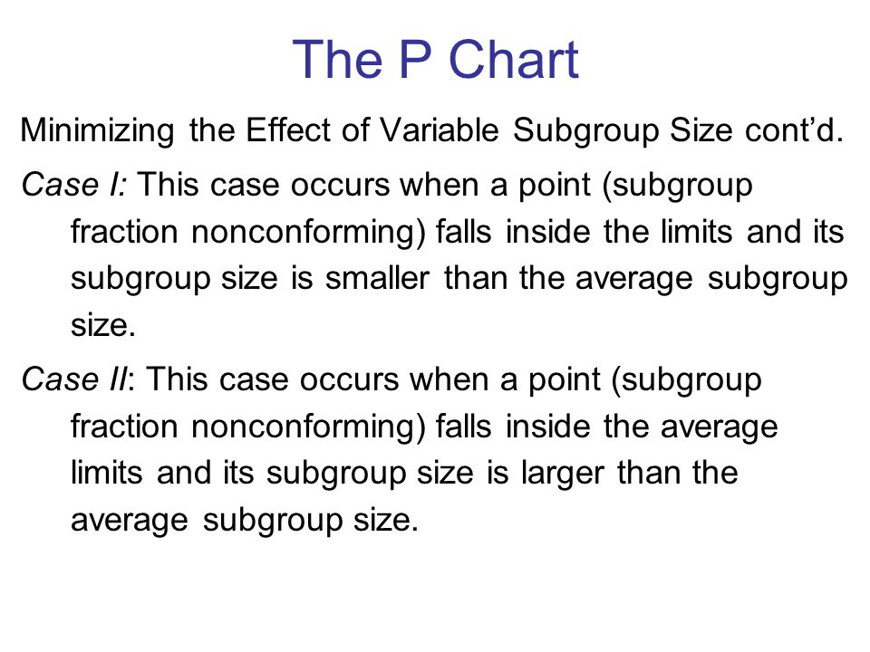 Minimizing the Effect of Variable Subgroup Size cont’d.