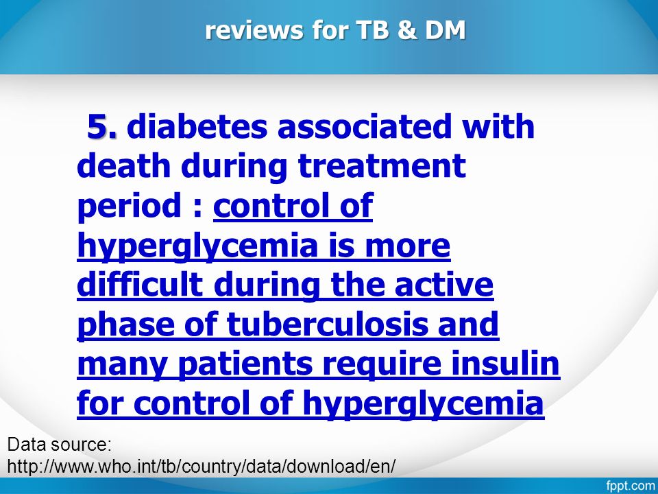 Data source:   reviews for TB & DM 5.