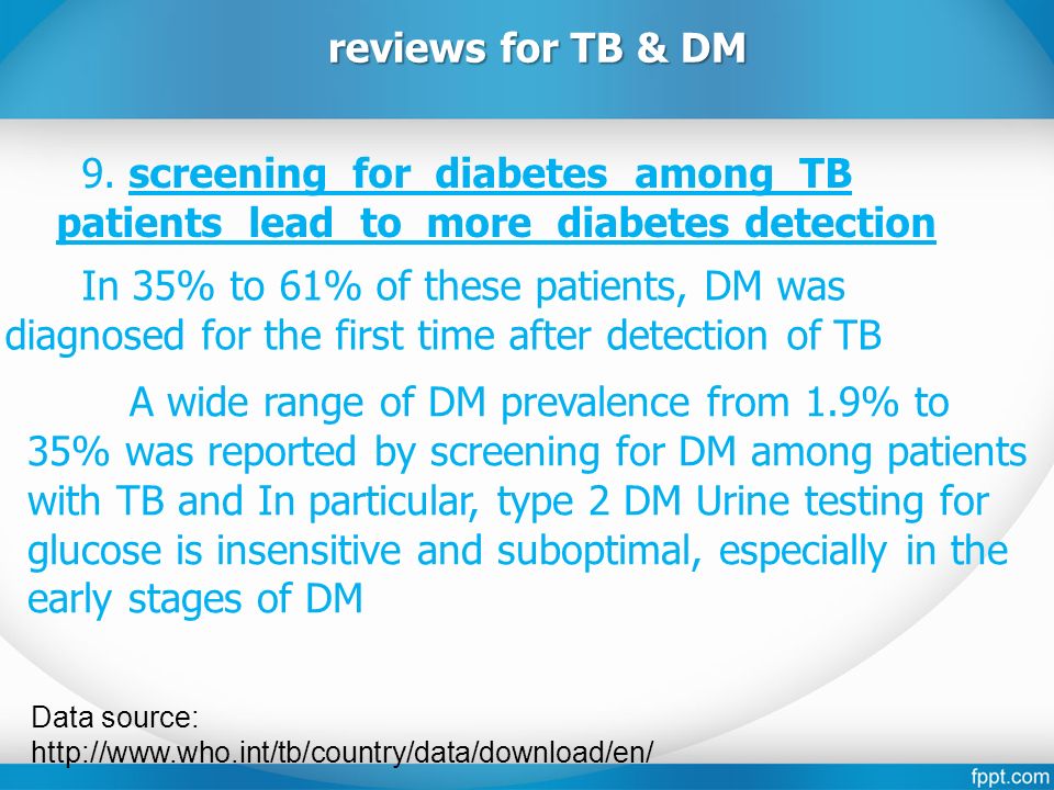 Data source:   reviews for TB & DM 9.