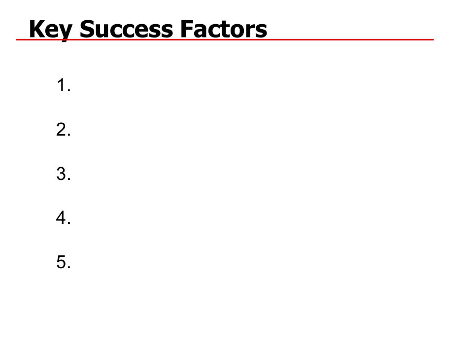 Key Success Factors