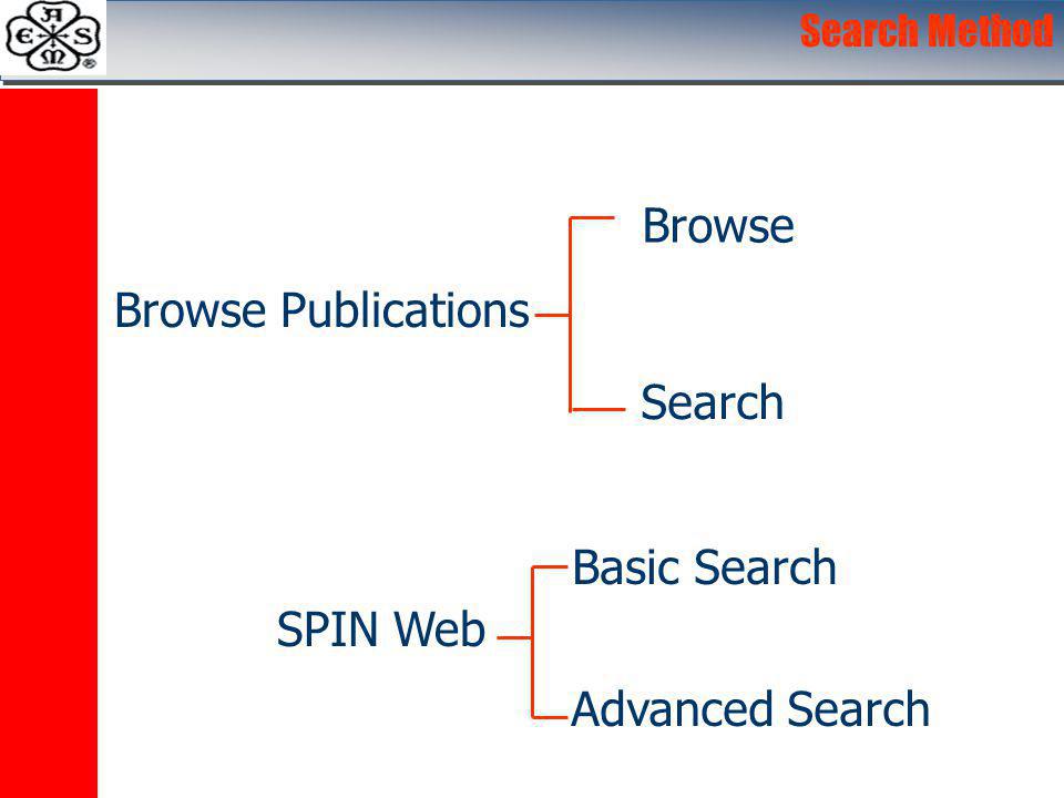Search Browse SPIN Web Browse Publications Basic Search Advanced Search Search Method