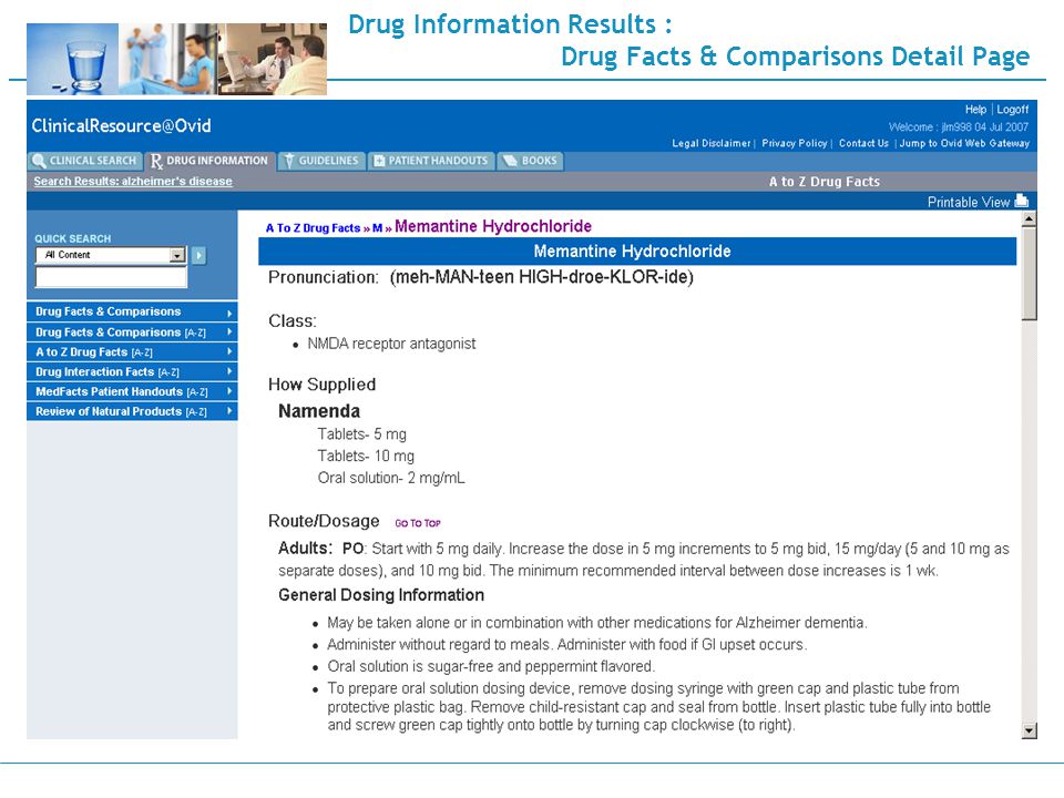 Drug Information Results : Drug Facts & Comparisons Detail Page