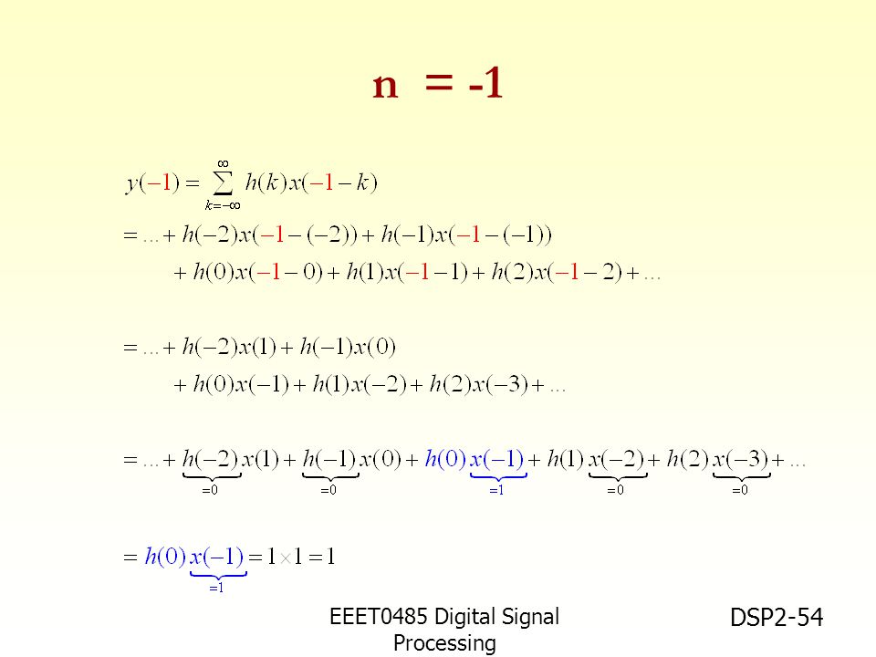 EEET0485 Digital Signal Processing Asst.Prof. Peerapol Yuvapoositanon DSP2-54 n = -1