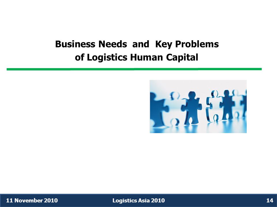 Business Needs and Key Problems of Logistics Human Capital 11 November 2010Logistics Asia