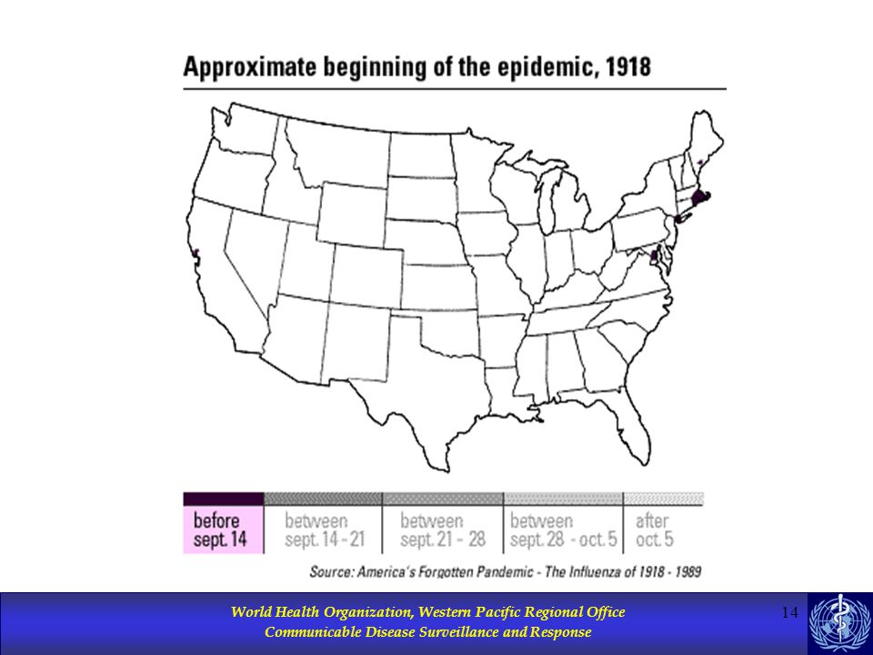 13 FLU PANDEMIC, 1918: How the virus spread via ships and trains World population: 1.8 billion Virus spread via troop ships and trains Spread around the globe in 4 months No vaccine available Estimated death toll: 20 to 40 million