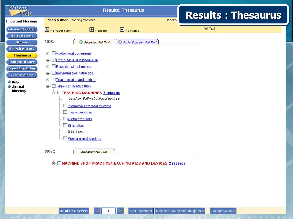 Results : Thesaurus