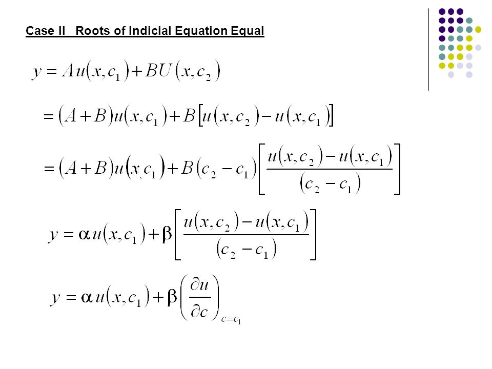 Case II Roots of Indicial Equation Equal