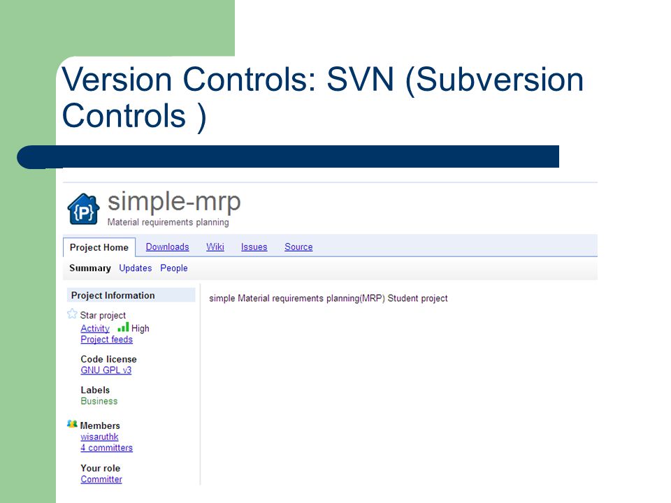 Version Controls: SVN (Subversion Controls )
