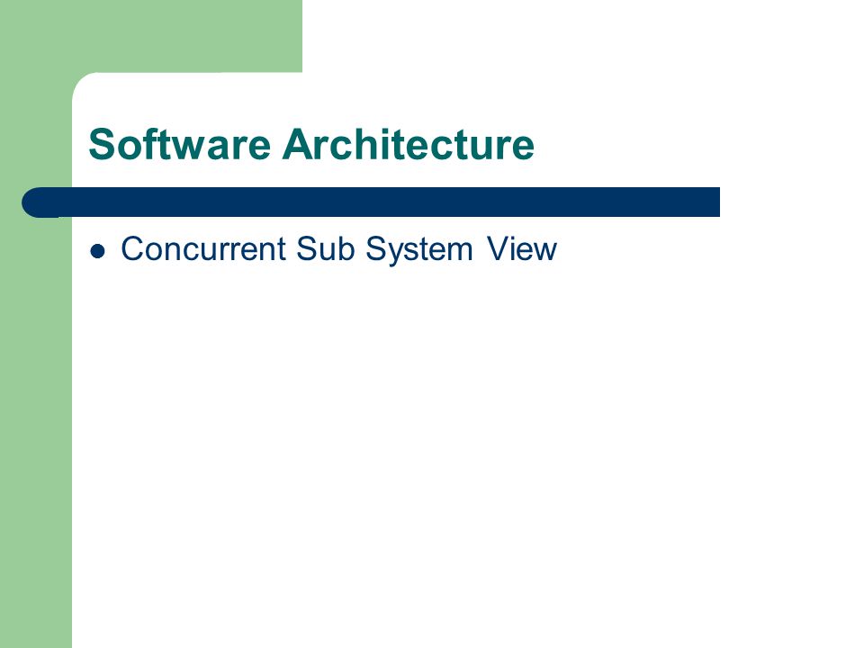 Software Architecture Concurrent Sub System View