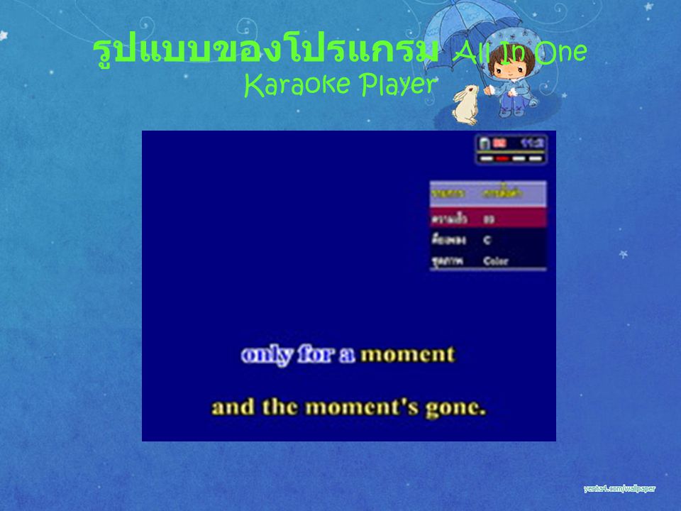 รูปแบบของโปรแกรม All In One Karaoke Player