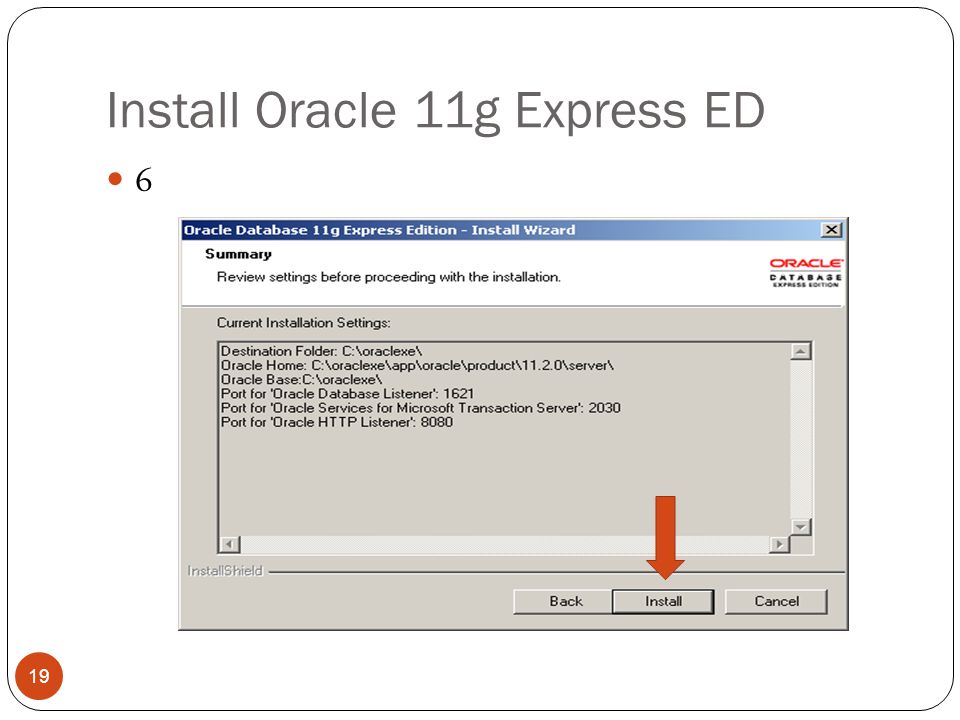 Install Oracle 11g Express ED 6 19