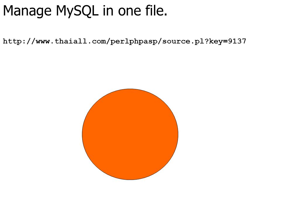Manage MySQL in one file.   key=9137