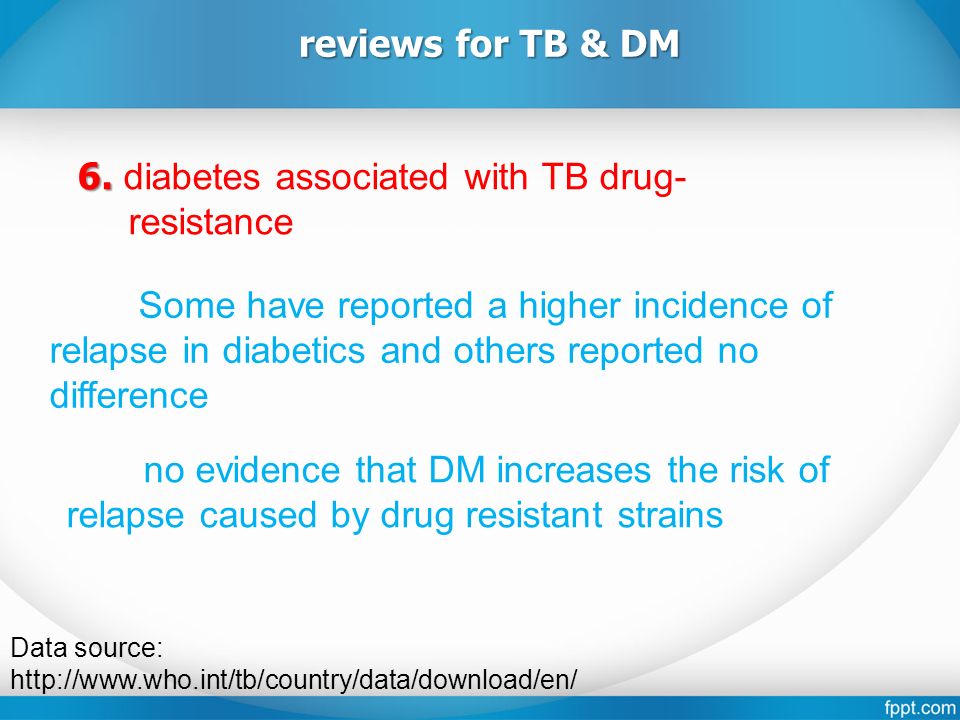 Data source:   reviews for TB & DM 6.