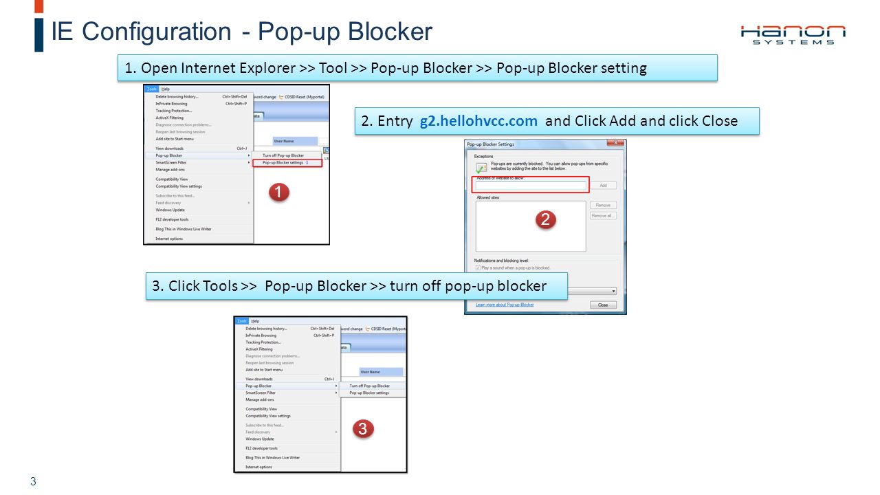 Strictly Private and Confidential 3 IE Configuration - Pop-up Blocker 1.