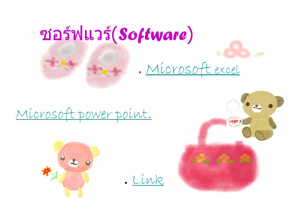 ซอร์ฟแวร์ ( Software ). Microsoft excel Microsoft excel Microsoft power point.. Link Link