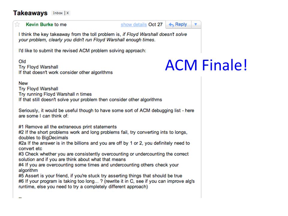 ACM Finale!