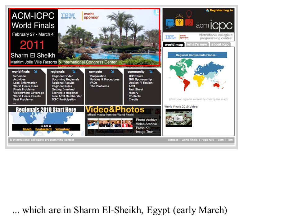 ... which are in Sharm El-Sheikh, Egypt (early March)