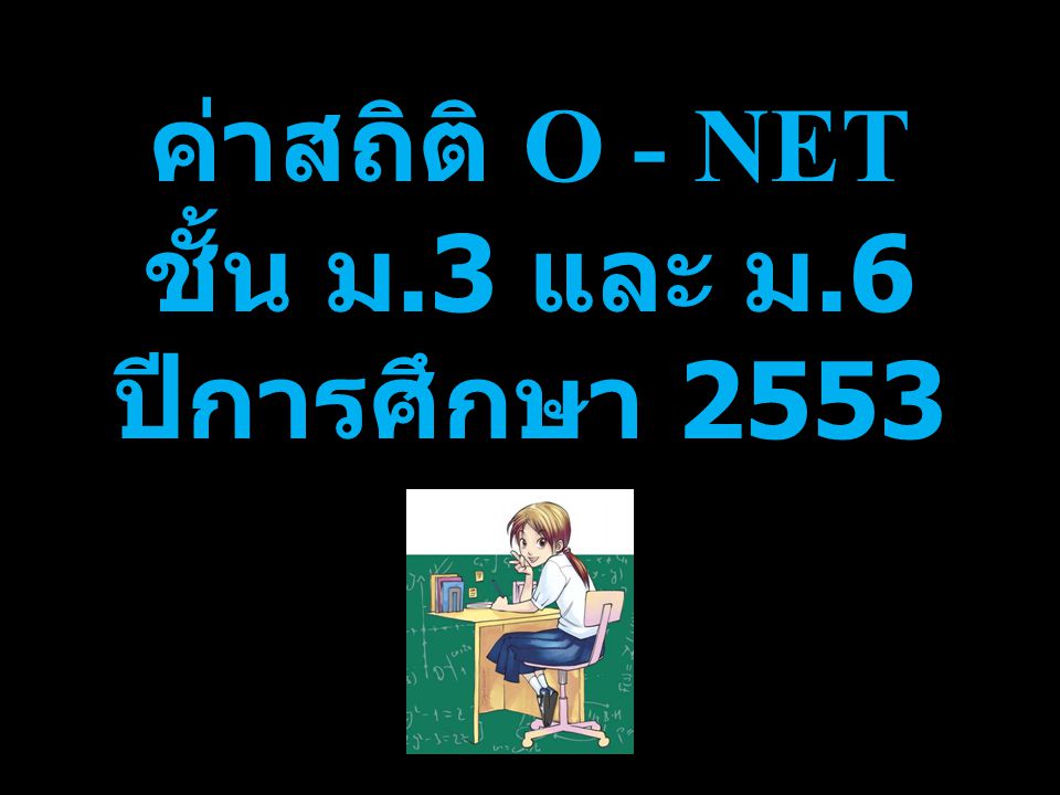 ค่าสถิติ O - NET ชั้น ม.3 และ ม.6 ปีการศึกษา 2553
