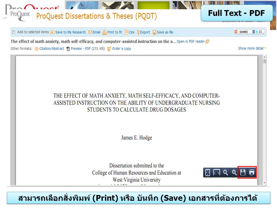 Full Text - PDF สามารถเลือกสั่งพิมพ์ (Print) หรือ บันทึก (Save) เอกสารที่ต้องการได้