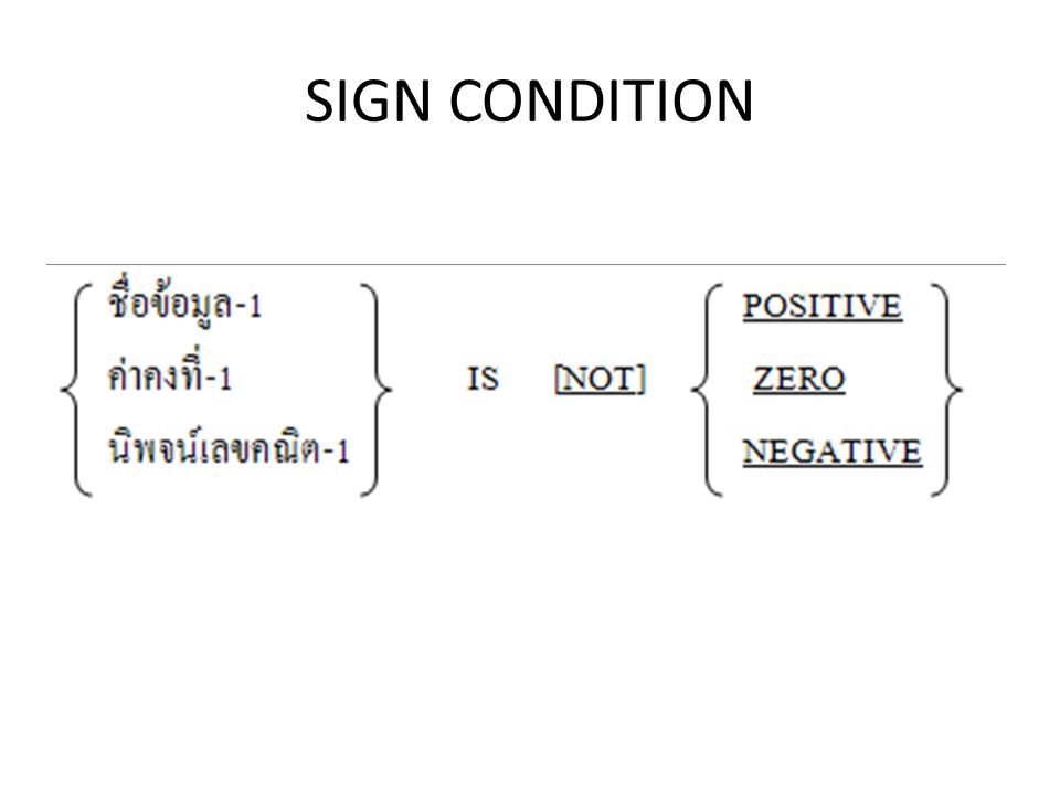 SIGN CONDITION