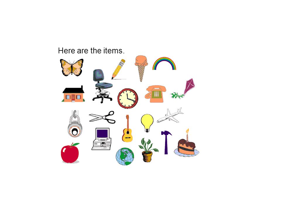 Here are the items.
