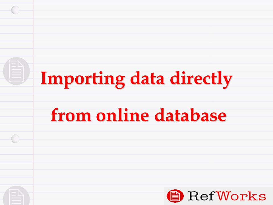 Importing data directly from online database