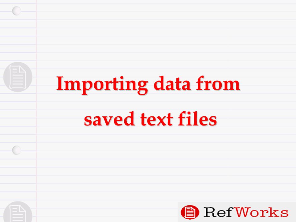 Importing data from saved text files