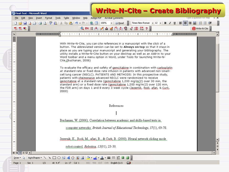 Write-N-Cite – Create Bibliography