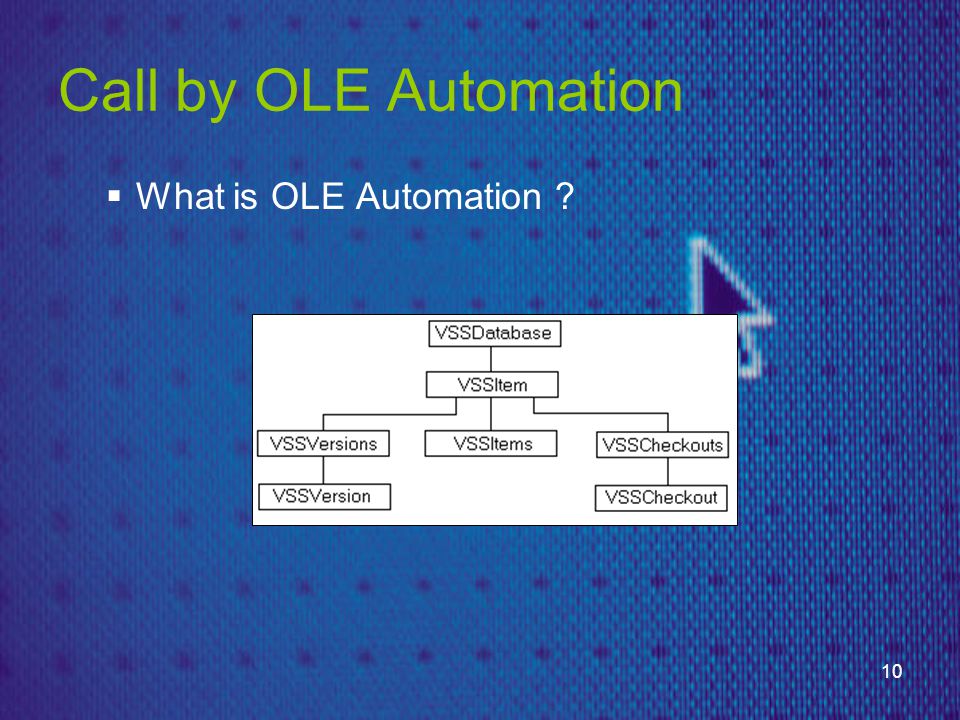 10 Call by OLE Automation  What is OLE Automation