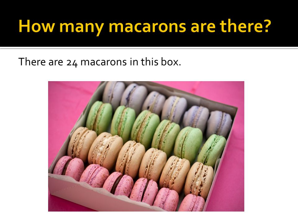 There are 24 macarons in this box.