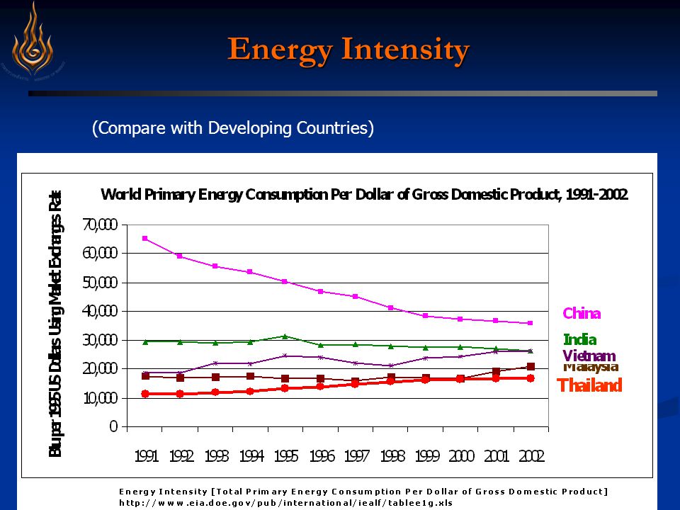 Energy Intensity (Compare with Developing Countries)