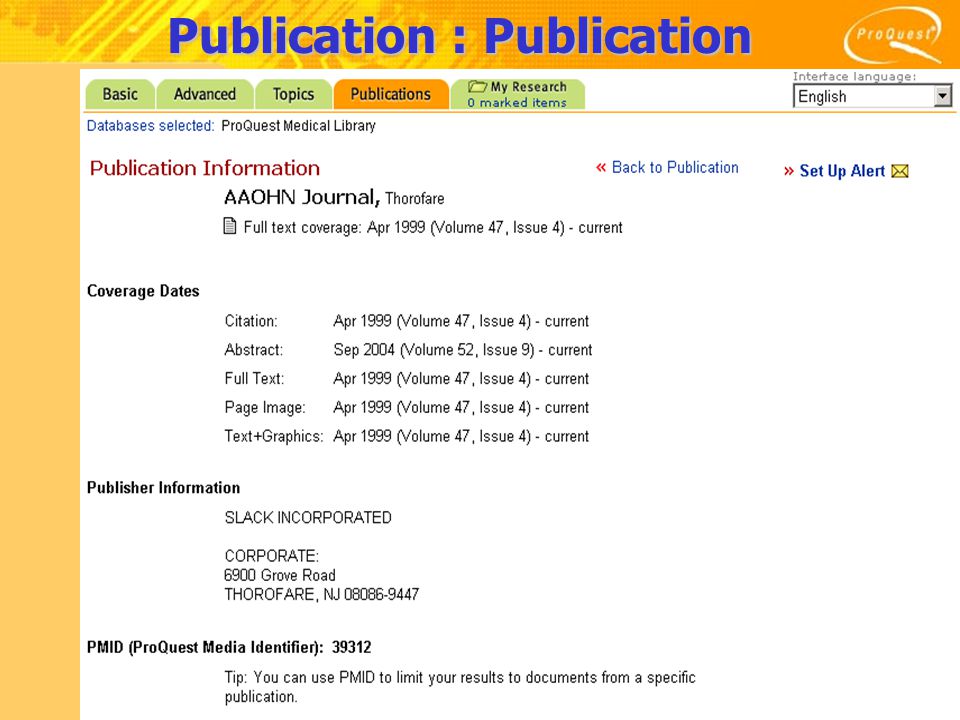 Publication : Publication Information