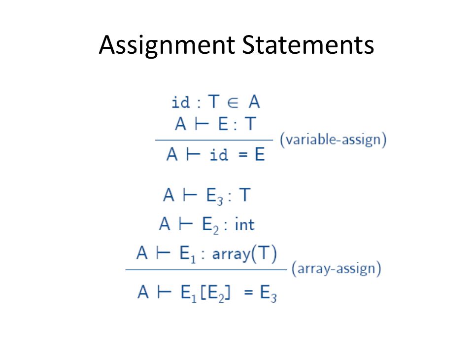 Assignment Statements