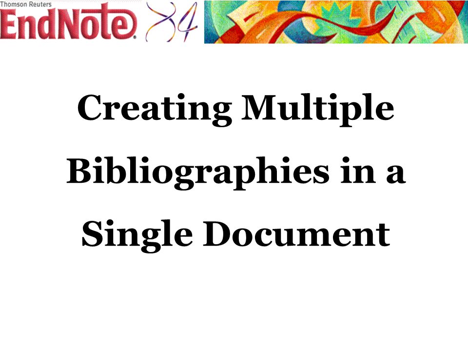 Creating Multiple Bibliographies in a Single Document