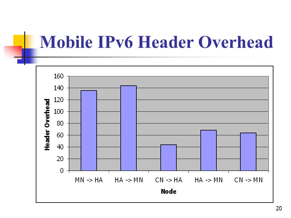20 Mobile IPv6 Header Overhead