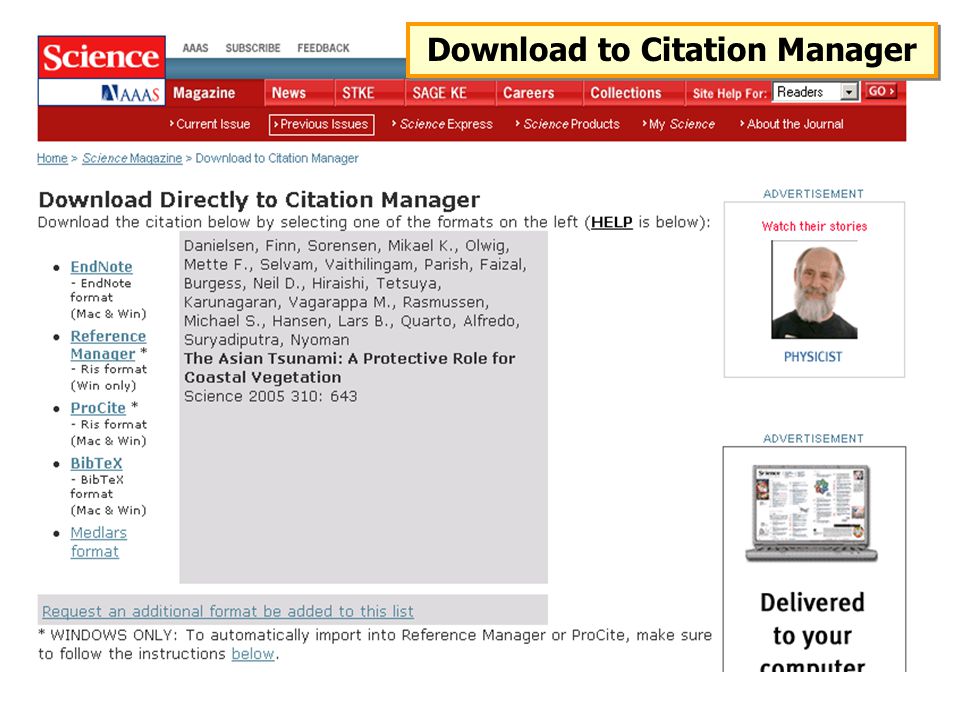Download to Citation Manager