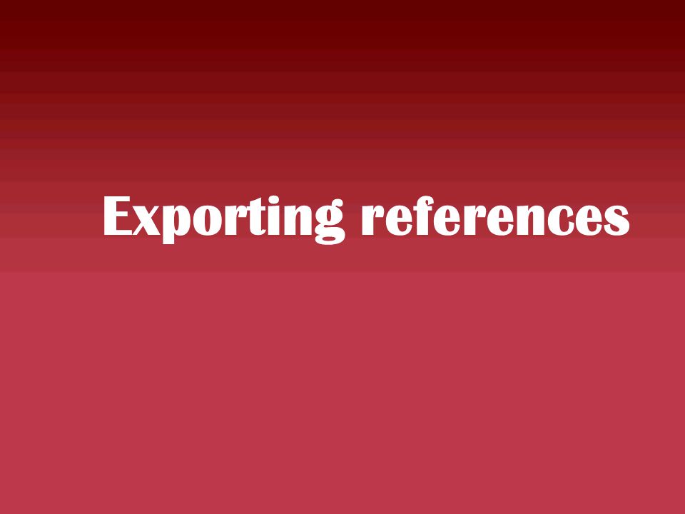 Exporting references