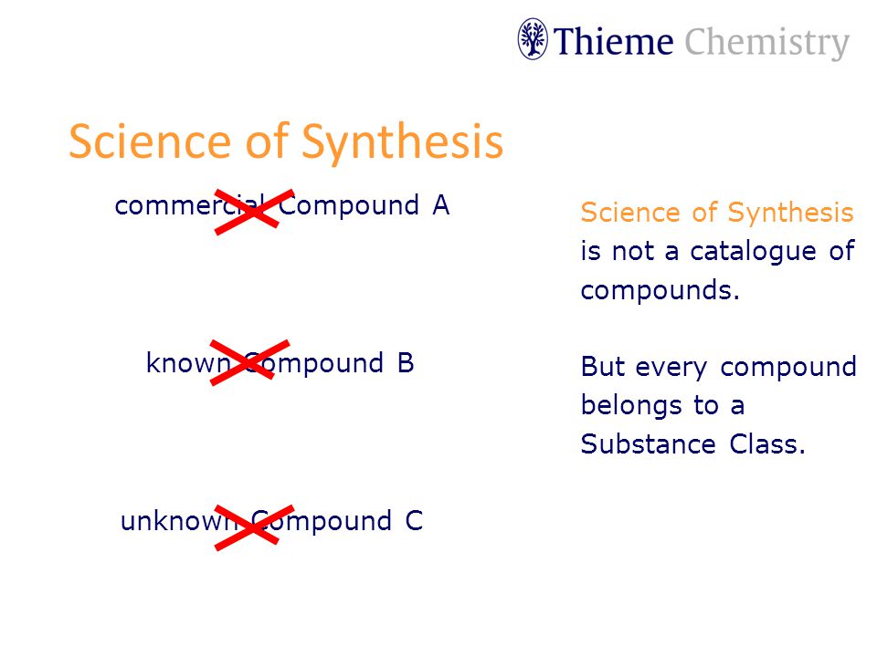 Science of Synthesis is not a catalogue of compounds.