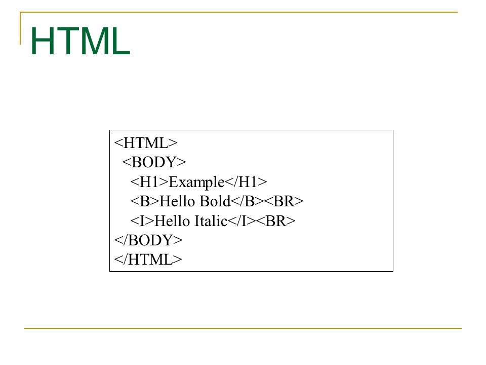 HTML Example Hello Bold Hello Italic