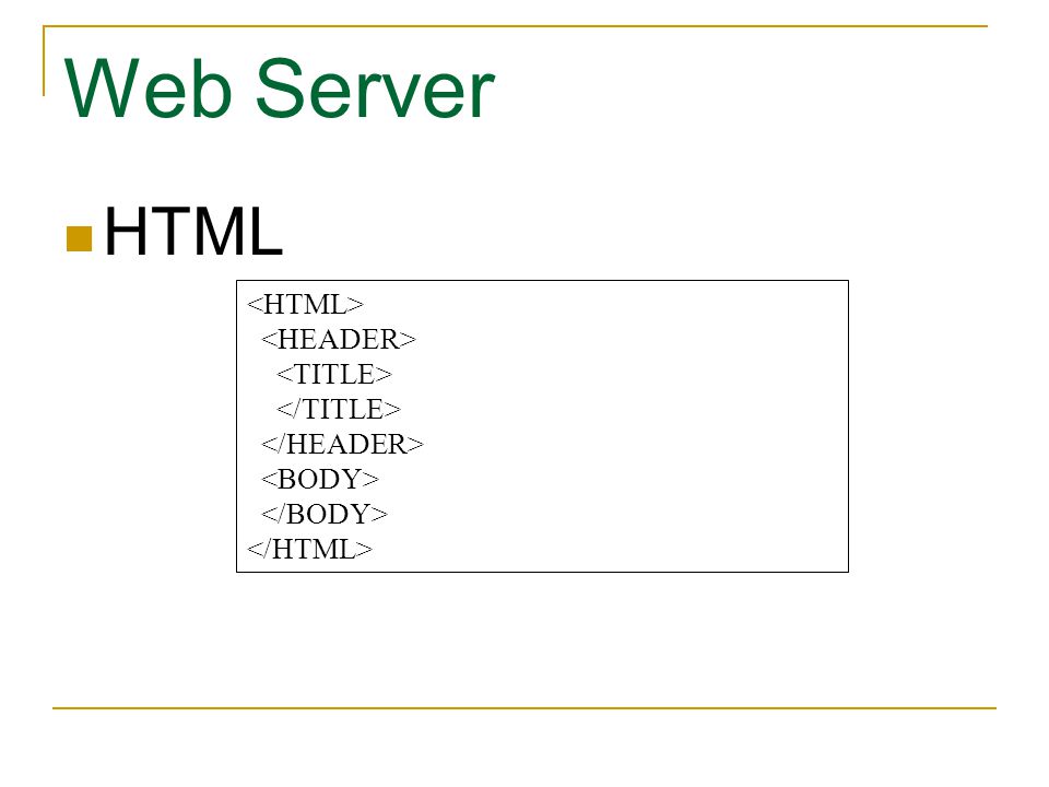 Web Server HTML