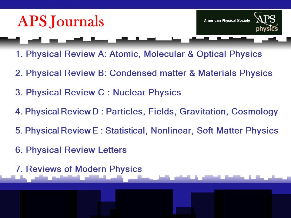 1. Physical Review A: Atomic, Molecular & Optical Physics 2.