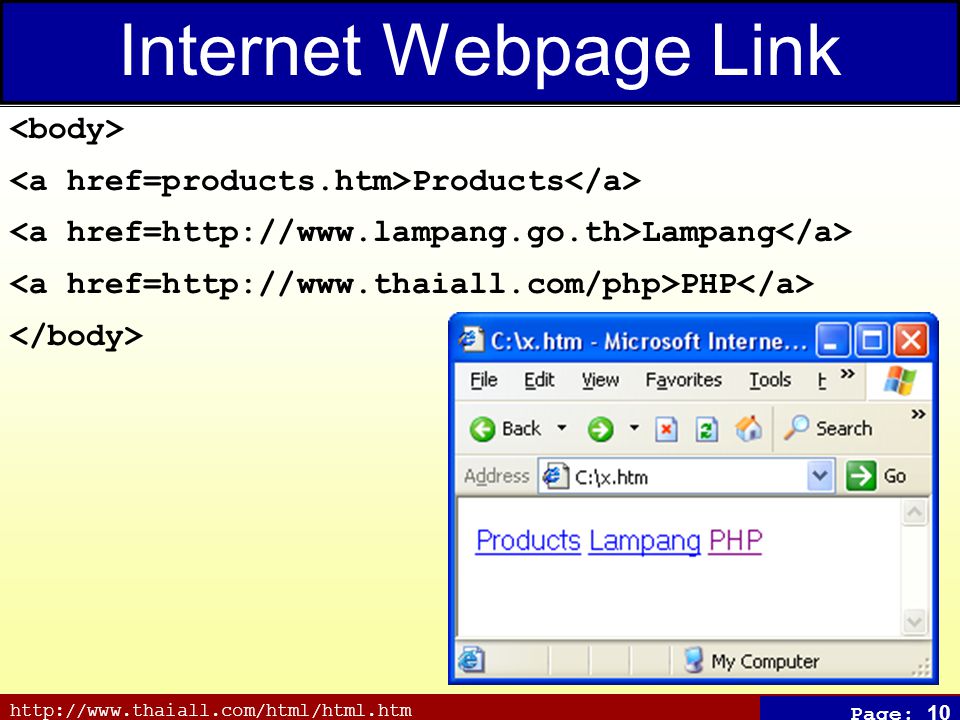 Page: 10 Internet Webpage Link Products Lampang PHP